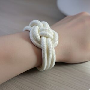White bulky knotted magnetic bracelet